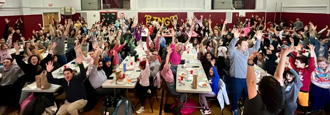 Families cheering at Connors Family Bingo Night