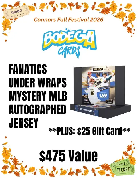 Mystery MLB autographed jersey from Bodega Cards, a $475 value.