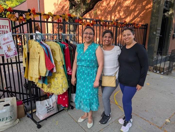 Parents at the Connors Diwali festive clothing swap